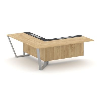 Steel Meet KMK-PR.B.SPZOU-20(L) (Тиквуд светлый/Графит/Серый) Завершающий угловой модуль левый