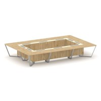 Steel Meet KMK-PR.B.SP-20K (Тиквуд светлый/Ваниль/Серый) Стол переговорный прямоугольный