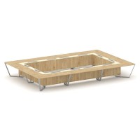 Steel Meet KMK-PR.B.SP-26K2 (Тиквуд светлый/Ваниль/Серый) Стол переговорный прямоугольный