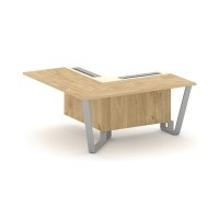 Steel Meet KMK-PR.B.SPPOU-16(L) (Тиквуд светлый/Ваниль/Серый) Проходной угловой модуль левый