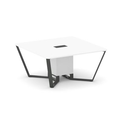 Steel Meet KD-PR.B.SP-08 (Белый бриллиант/Антрацит) Стол переговорный квадратный