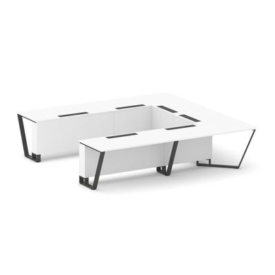 Steel Meet KD-PR.B.SP-11P (Белый бриллиант/Антрацит) Стол переговорный П-образный