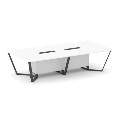 Steel Meet KD-PR.B.SP-12 (Белый бриллиант/Антрацит) Стол переговорный прямоугольный