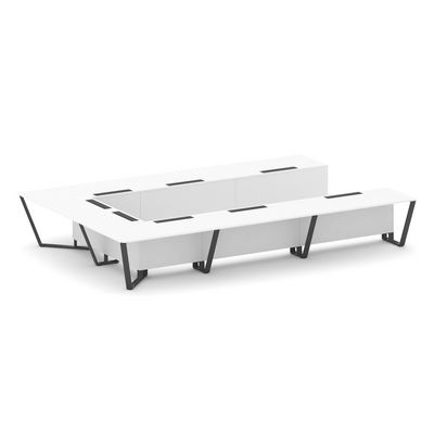 Steel Meet KD-PR.B.SP-15P (Белый бриллиант/Антрацит) Стол переговорный П-образный