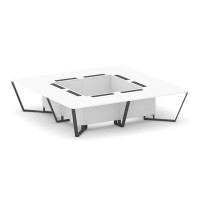 Steel Meet KD-PR.B.SP-16K (Белый бриллиант/Антрацит) Стол переговорный квадратный