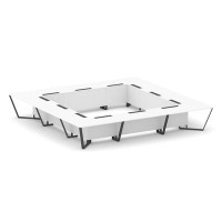 Steel Meet KD-PR.B.SP-24K (Белый бриллиант/Антрацит) Стол переговорный квадратный