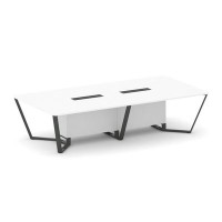 Steel Meet KDK-PR.B.SP-12 (Белый бриллиант/Антрацит) Стол переговорный прямоугольный