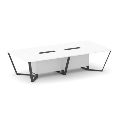 Steel Meet KDK-PR.B.SP-12 (Белый бриллиант/Антрацит) Стол переговорный прямоугольный