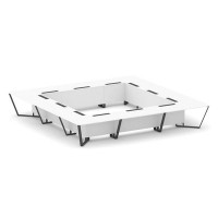 Steel Meet KDK-PR.B.SP-24K (Белый бриллиант/Антрацит) Стол переговорный квадратный