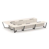 Steel Meet KD-PR.B.SP-15P (Денвер светлый/Антрацит) Стол переговорный П-образный