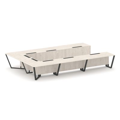 Steel Meet KD-PR.B.SP-15P (Денвер светлый/Антрацит) Стол переговорный П-образный