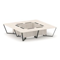 Steel Meet KD-PR.B.SP-16K (Денвер светлый/Антрацит) Стол переговорный квадратный