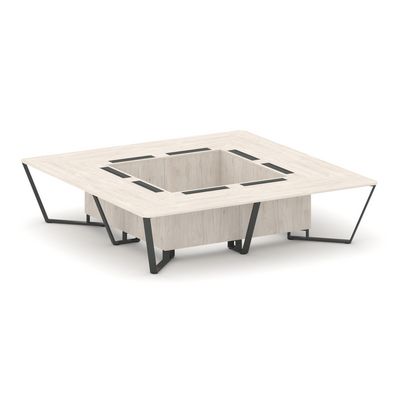 Steel Meet KD-PR.B.SP-16K (Денвер светлый/Антрацит) Стол переговорный квадратный