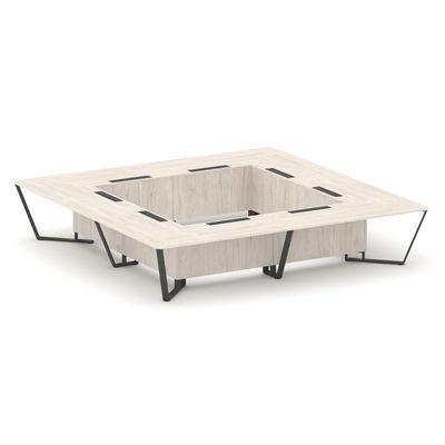 Steel Meet KD-PR.B.SP-20K2 (Денвер светлый/Антрацит) Стол переговорный квадратный