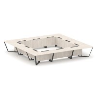 Steel Meet KD-PR.B.SP-24K (Денвер светлый/Антрацит) Стол переговорный квадратный