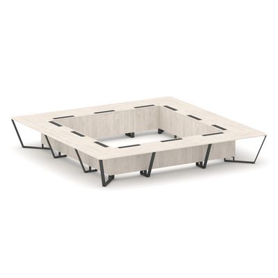 Steel Meet KD-PR.B.SP-24K (Денвер светлый/Антрацит) Стол переговорный квадратный