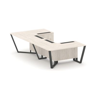 Steel Meet KDK-PR.B.SP-07P (Денвер светлый/Антрацит) Стол переговорный П-образный