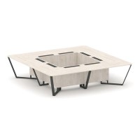 Steel Meet KDK-PR.B.SP-16K (Денвер светлый/Антрацит) Стол переговорный квадратный