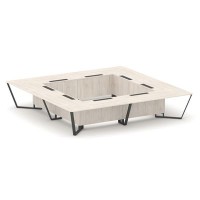 Steel Meet KDK-PR.B.SP-20K2 (Денвер светлый/Антрацит) Стол переговорный квадратный