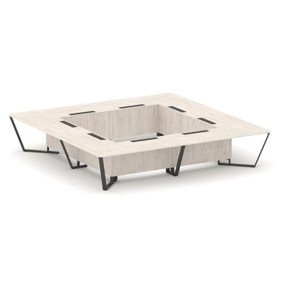 Steel Meet KDK-PR.B.SP-20K2 (Денвер светлый/Антрацит) Стол переговорный квадратный