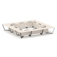 Steel Meet KDK-PR.B.SP-24K (Денвер светлый/Антрацит) Стол переговорный квадратный