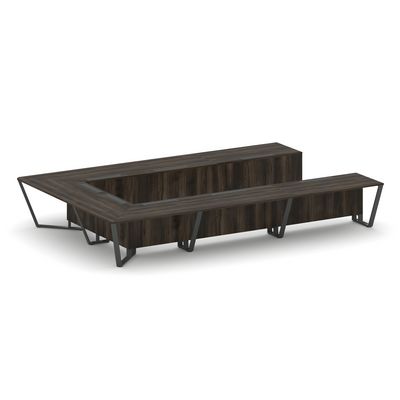 Steel Meet KD-PR.B.SP-15P (Дуб мали/Антрацит) Стол переговорный П-образный