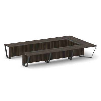 Steel Meet KD-PR.B.SP-15P (Дуб мали/Антрацит) Стол переговорный П-образный