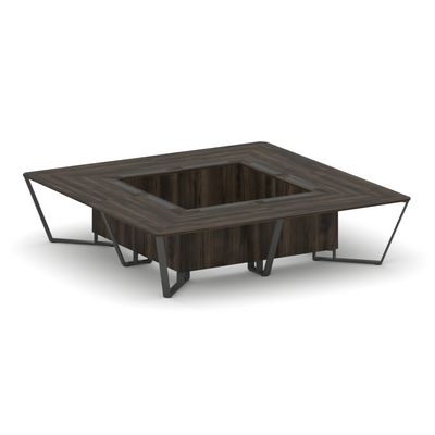 Steel Meet KD-PR.B.SP-16K (Дуб мали/Антрацит) Стол переговорный квадратный