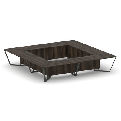 Steel Meet KD-PR.B.SP-20K2 (Дуб мали/Антрацит) Стол переговорный квадратный