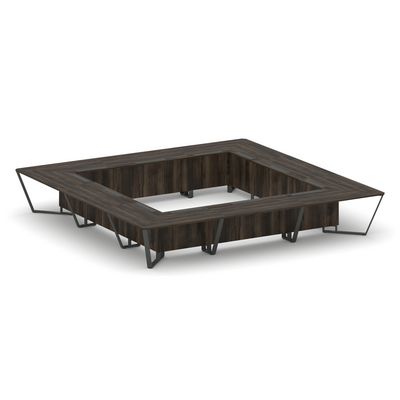 Steel Meet KD-PR.B.SP-24K (Дуб мали/Антрацит) Стол переговорный квадратный