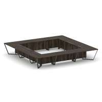 Steel Meet KDK-PR.B.SP-24K (Дуб мали/Антрацит) Стол переговорный квадратный