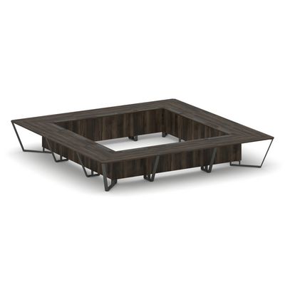 Steel Meet KDK-PR.B.SP-24K (Дуб мали/Антрацит) Стол переговорный квадратный