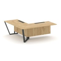 Steel Meet KD-PR.B.SPZOU-20(L) (Тиквуд светлый/Антрацит) Завершающий угловой модуль левый