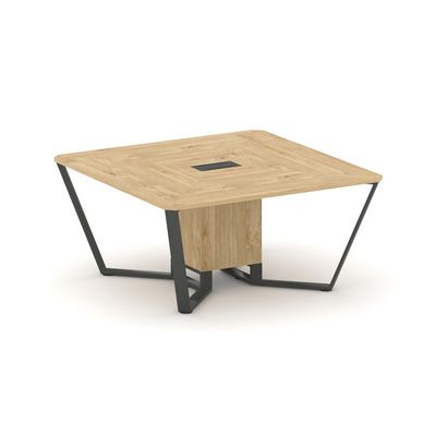 Steel Meet KDK-PR.B.SP-08 (Тиквуд светлый/Антрацит) Стол переговорный квадратный