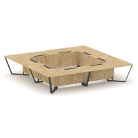 Steel Meet KDK-PR.B.SP-20K2 (Тиквуд светлый/Антрацит) Стол переговорный квадратный