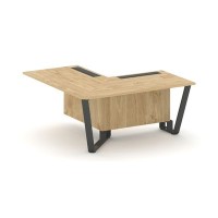 Steel Meet KDK-PR.B.SPPOU-16(L) (Тиквуд светлый/Антрацит) Проходной угловой модуль левый