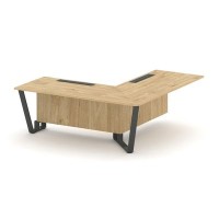 Steel Meet KDK-PR.B.SPPOU-20(R) (Тиквуд светлый/Антрацит) Проходной угловой модуль правый