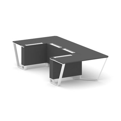 Steel Meet KDK-PR.B.SP-07P (Антрацит/Белый) Стол переговорный П-образный