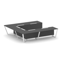 Steel Meet KDK-PR.B.SP-11P (Антрацит/Белый) Стол переговорный П-образный
