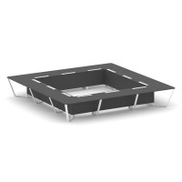 Steel Meet KDK-PR.B.SP-24K (Антрацит/Белый) Стол переговорный квадратный