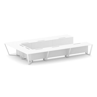 Steel Meet KD-PR.B.SP-15P (Белый бриллиант/Белый) Стол переговорный П-образный