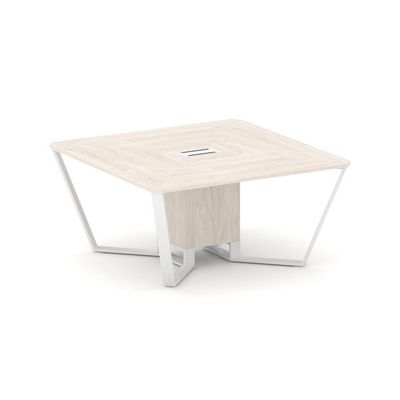 Steel Meet KD-PR.B.SP-08 (Денвер светлый/Белый) Стол переговорный квадратный