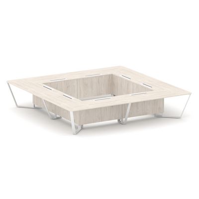 Steel Meet KD-PR.B.SP-20K2 (Денвер светлый/Белый) Стол переговорный квадратный