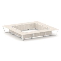 Steel Meet KD-PR.B.SP-24K (Денвер светлый/Белый) Стол переговорный квадратный