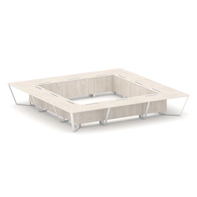 Steel Meet KD-PR.B.SP-24K (Денвер светлый/Белый) Стол переговорный квадратный