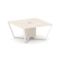 Steel Meet KDK-PR.B.SP-08 (Денвер светлый/Белый) Стол переговорный квадратный