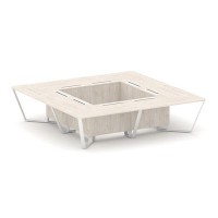 Steel Meet KDK-PR.B.SP-16K (Денвер светлый/Белый) Стол переговорный квадратный