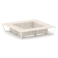 Steel Meet KDK-PR.B.SP-20K2 (Денвер светлый/Белый) Стол переговорный квадратный