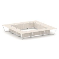 Steel Meet KDK-PR.B.SP-24K (Денвер светлый/Белый) Стол переговорный квадратный