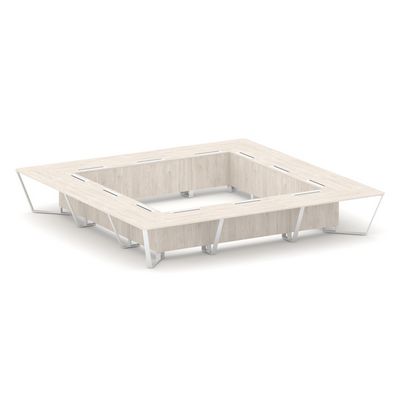 Steel Meet KDK-PR.B.SP-24K (Денвер светлый/Белый) Стол переговорный квадратный